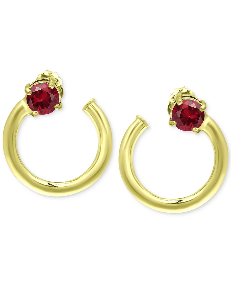 Giani Bernini Cubic Zirconia Front & Back Hoop Earrings, Created for Macy's