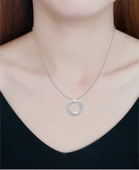 Giani Bernini Cubic Zirconia Twisted Circle 16" Pendant Necklace, Created for Macy's