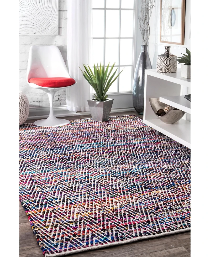 nuLoom Rochell VIAG01B Indigo 5' x 8' Area Rug