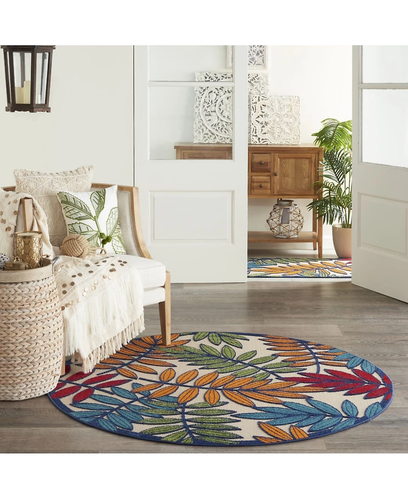 Nourison Home Aloha ALH18 Multi 5'3" Round Rug