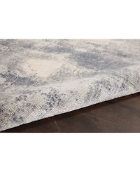 Nourison Home Rustic Textures RUS02 Blue and Ivory 5'3" x 7'3" Area Rug