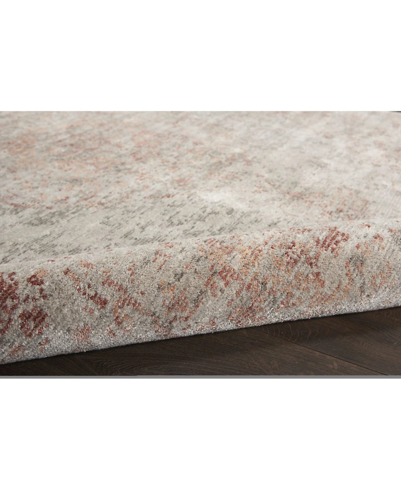 Nourison Home Lucent LCN07 Silver and Red 2'3" x 8' Runner Rug