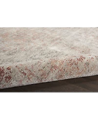 Nourison Home Lucent LCN07 Silver and Red 2'3" x 8' Runner Rug