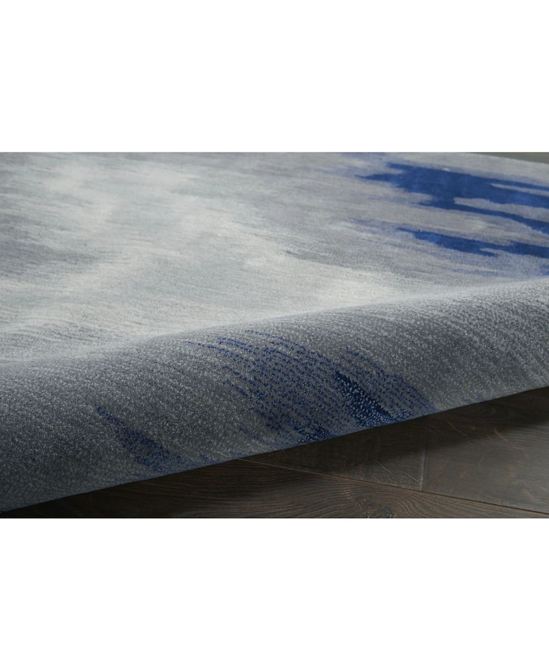 Nourison Home Symmetry SMM10 Gray and Blue 7'9" x 9'9" Area Rug