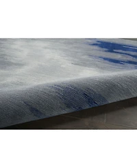 Nourison Home Symmetry SMM10 Gray and Blue 7'9" x 9'9" Area Rug