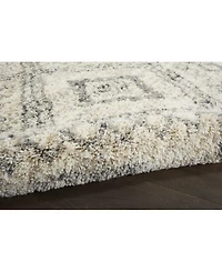 Nourison Home Oslo Shag OSL02 Ivory and Gray 5'3" x 7'9" Area Rug