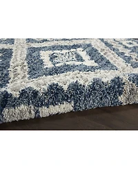 Nourison Home Oslo Shag OSL02 Denim 5'3" x 7'9" Area Rug