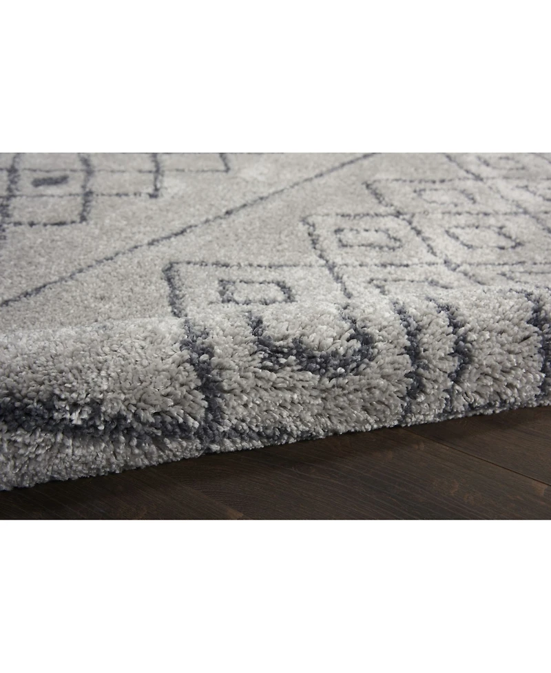 Nourison Home Serenity Shag SRS02 Gray and Slate 7'10" x 10'6" Area Rug