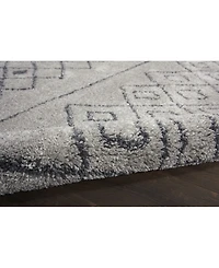 Nourison Home Serenity Shag SRS02 Gray and Slate 7'10" x 10'6" Area Rug