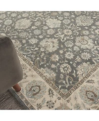 Nourison Home Living Treasures LI16 Gray and Ivory 5'6" x 8'3" Area Rug