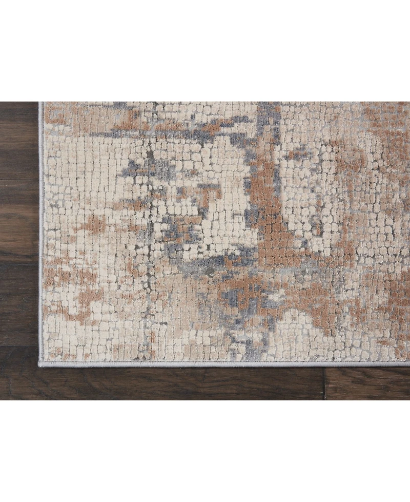 Nourison Home Rustic Textures RUS06 Beige and Gray 7'10" x 10'6" Area Rug