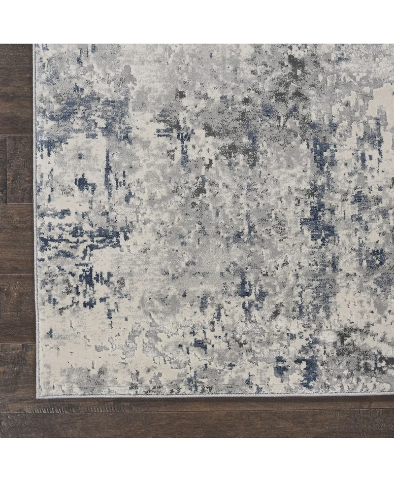 Nourison Home Rustic Textures RUS07 Ivory and Gray 2'2" x 7'6" Runner Rug