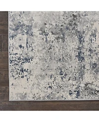 Nourison Home Rustic Textures RUS07 Ivory and Gray 2'2" x 7'6" Runner Rug