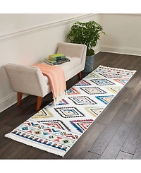 Nourison Home Navajo NAV06 White 2'2" x 7'9" Runner Rug