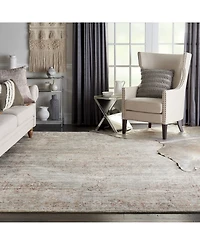 Nourison Home Lucent LCN07 Silver and Red 7'9" x 9'9" Area Rug