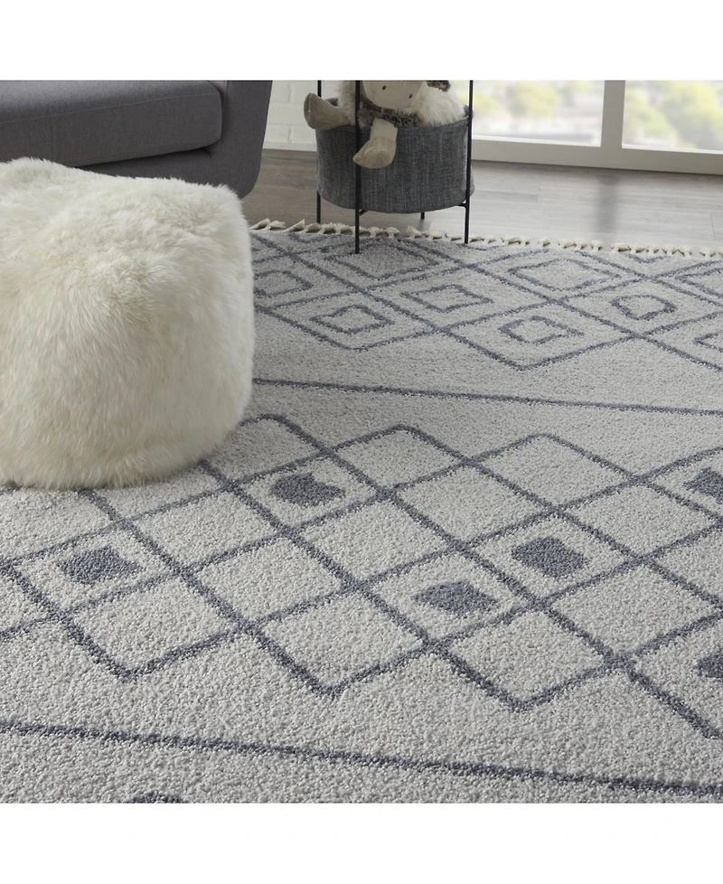Nourison Home Serenity Shag SRS02 Gray and Slate 7'10" x 10'6" Area Rug
