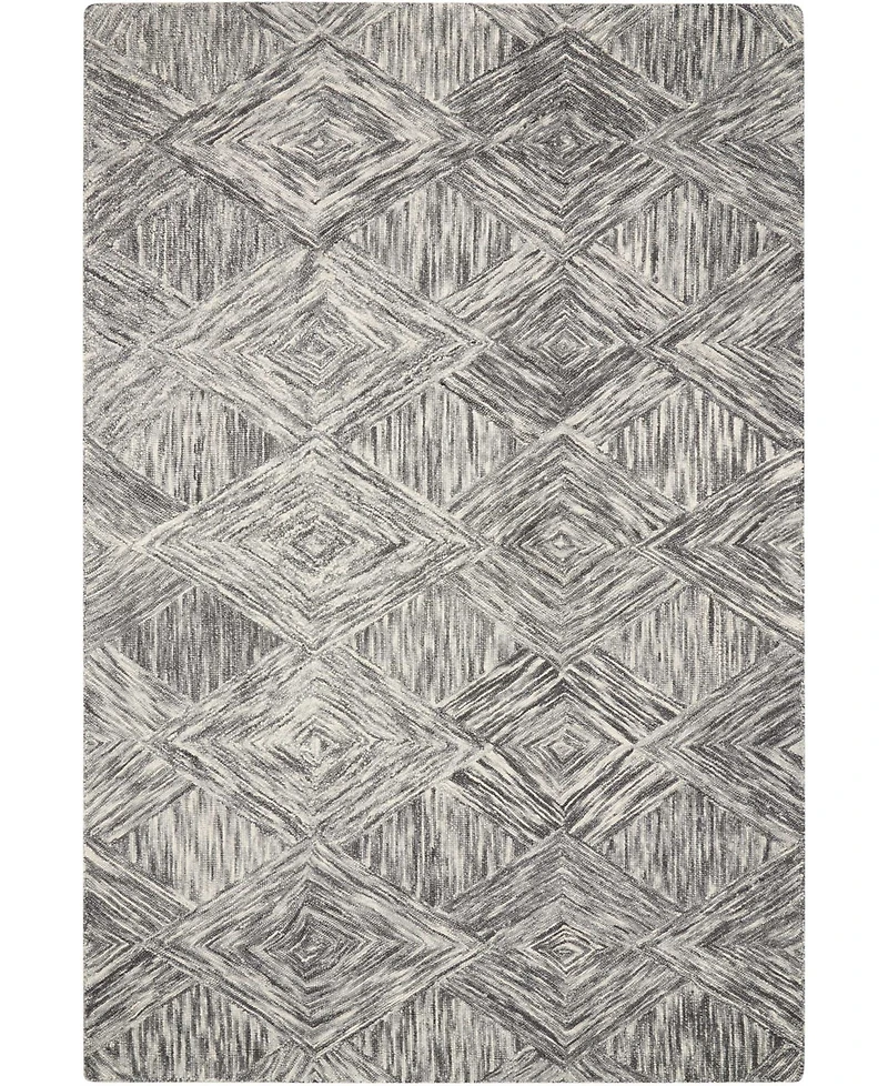 Nourison Home Interlock LNK01 Charcoal 3'9" x 5'9" Area Rug