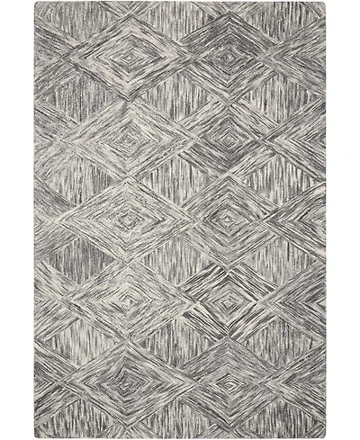 Nourison Home Interlock LNK01 Charcoal 3'9" x 5'9" Area Rug