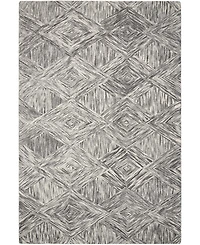 Nourison Home Interlock LNK01 Charcoal 3'9" x 5'9" Area Rug