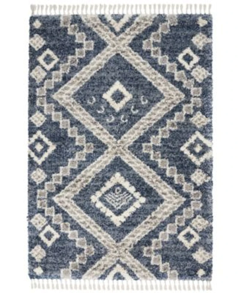 Nourison Home Oslo Shag Osl02 Denim Rug