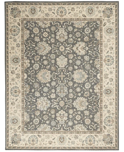 Nourison Home Living Treasures LI16 Gray and Ivory 5'6" x 8'3" Area Rug