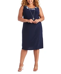 R & M Richards Plus Mesh Jacket Dress