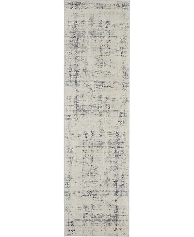 Nourison Home Rustic Textures RUS06 Ivory and Blue 2'2" x 7'6" Runner Rug