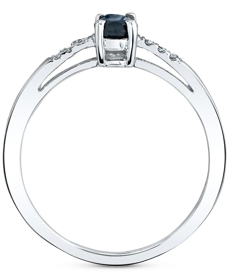 Sapphire (3/4 ct. t.w.) & Diamond (1/20 ct. t.w.) Ring in 14k White Gold