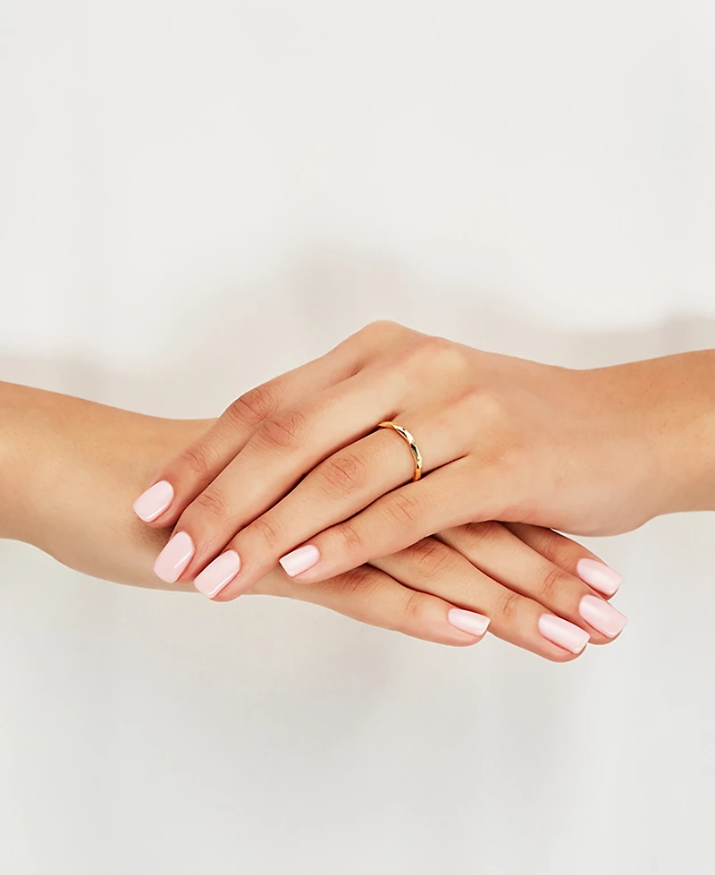 Polished Twist-Look Band 10k Gold, Rose Gold & White