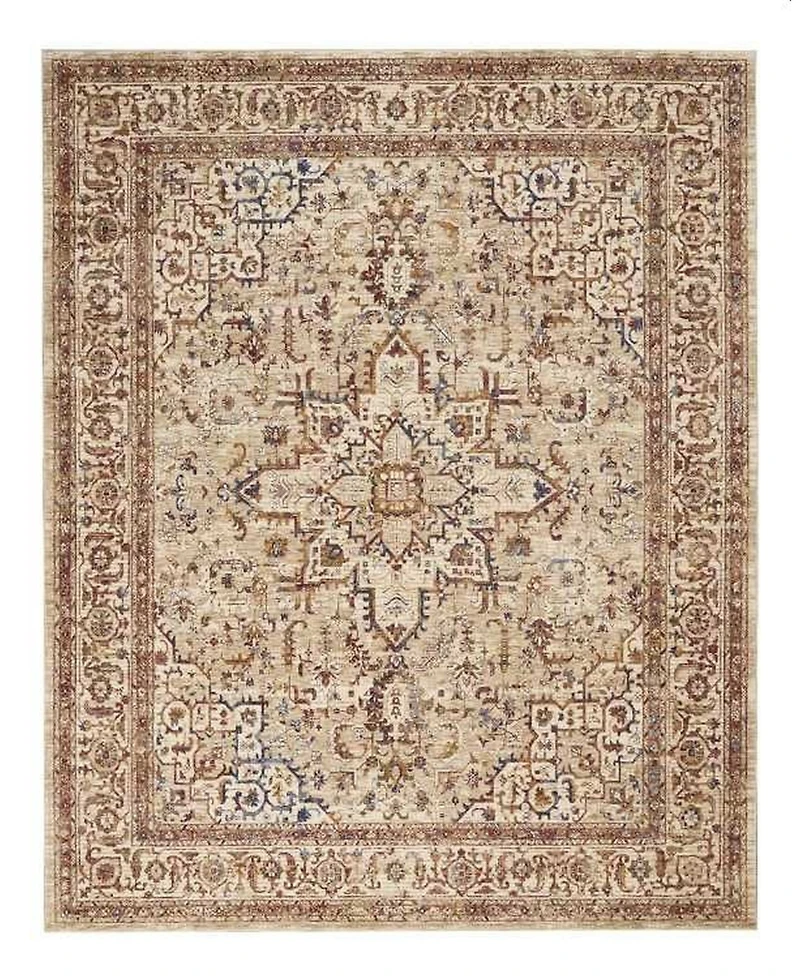Mink Home Taza Heriz TAZ02 Beige 9'10" x 13'2" Area Rug