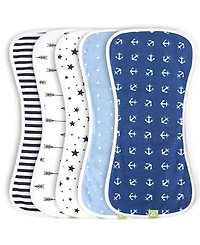 5pk Urban Baby Burp Cloths, Organic Burping Cloth for Babies, Rags Girls, Boys