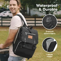 KeaBabies Baby Explorer Diaper Backpack Bag, Large, Waterproof Bags, Multi Functional Backpacks