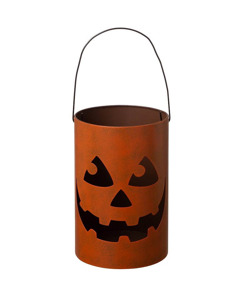 Glitzhome Halloween Jack O Lantern Tea Light Holder, Set of 2
