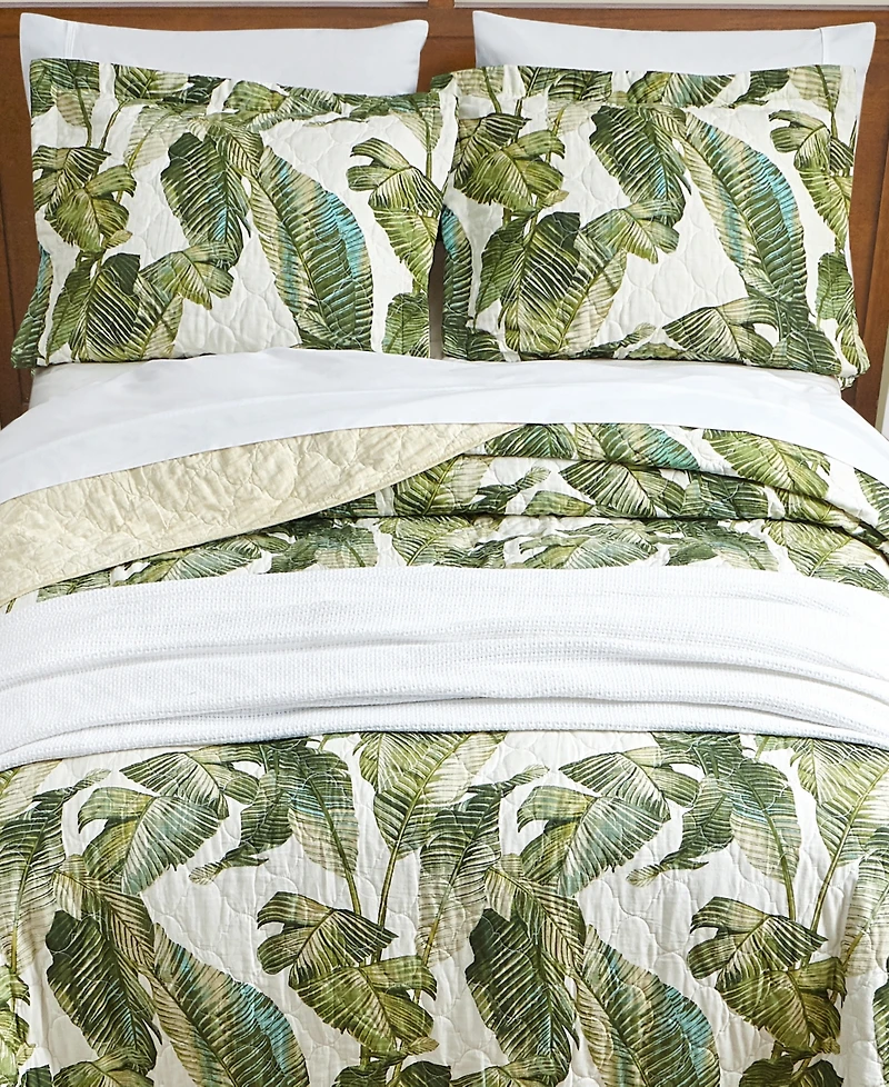 Tommy Bahama Home Fiesta Palms Cotton Reversible 3 Piece Quilt Set