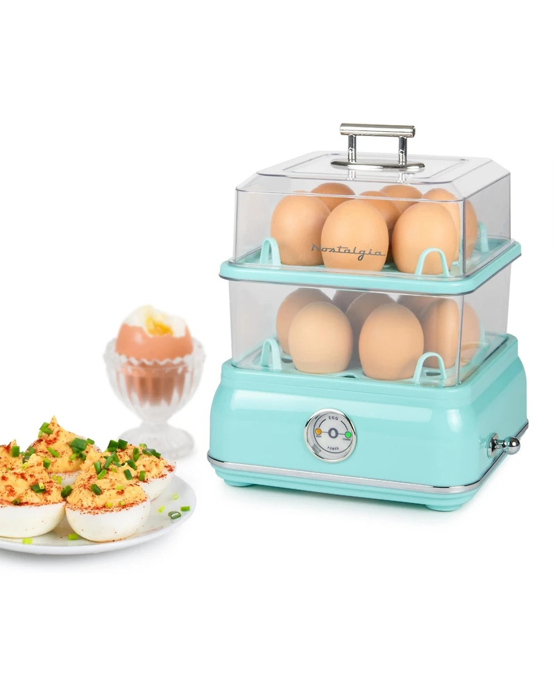 Nostalgia CLEC14AQ Classic Retro Egg Cooker, 14 Eggs
