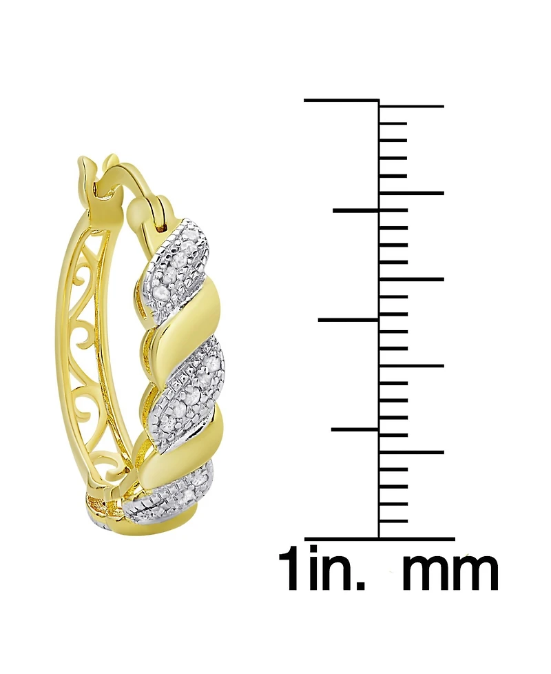 Macy's Diamond Accent Gold-plated San Marco Hoop Earrings