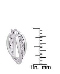 Macy's Diamond Accent Silver-plated Twist Hoop Earrings