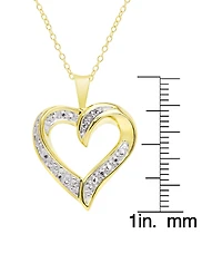 Macy's Diamond Accent Gold-plated Open Heart Pendant Necklace