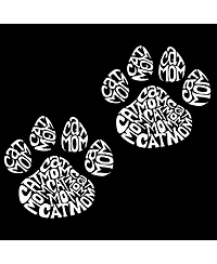 La Pop Art Women's Word V-Neck Cat Mom T-Shirt