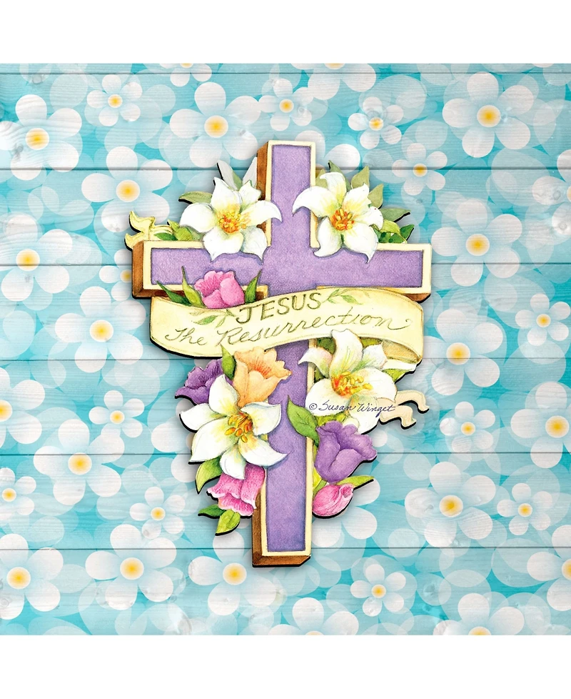 Designocracy by Susan Winget Easter Cross He is Risen Wall and Door Decor