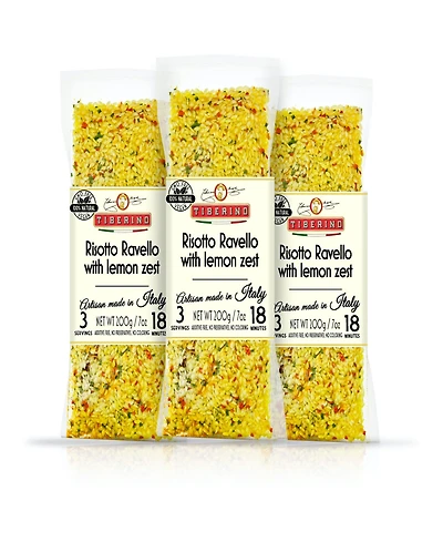 Tiberino One Pot Dish - Risotto Carnaroli with Lemon - 7oz 200 Grams, Pack of 3
