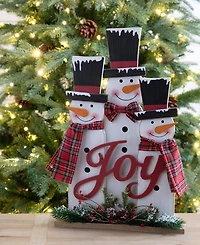 Glitzhome Wooden Snowman Family Table or Standing Decor