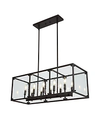 Jonathan Y Paysan Linear 10-Light Adjustable Rustic Farmhouse Led Pendant