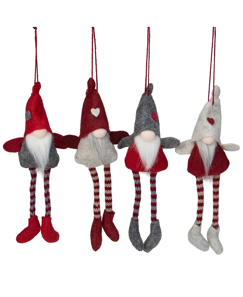 Northlight Plush Gnome Christmas Ornaments