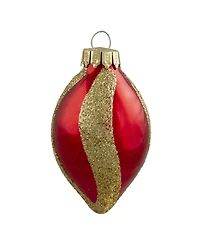 Northlight 9 Count Vibrantly Coloured 2-Finish Swirls Glass Christmas Finial Ornaments