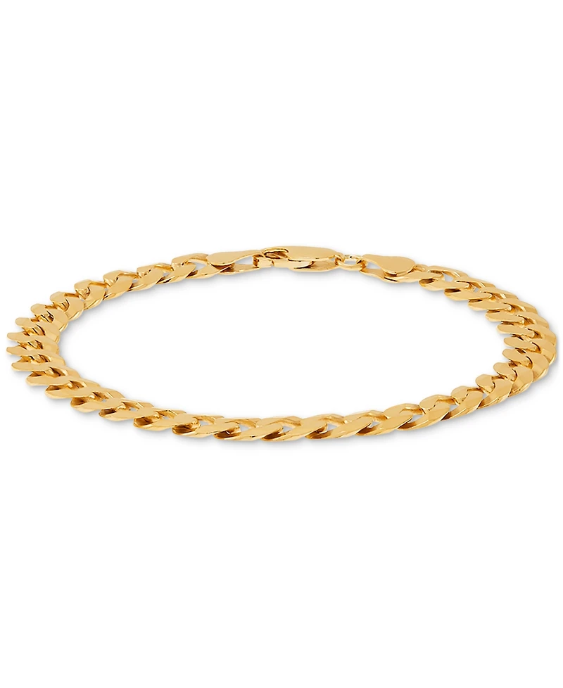 Men's Curb Link Chain Bracelet in 18k Gold-Plated Sterling Silver or Sterling Silver