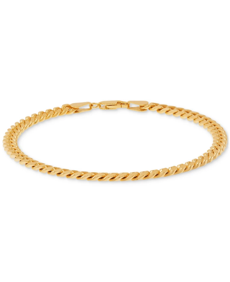 Men's Cuban Link Bracelet 18k Gold-plated Sterling Silver &