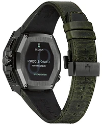 Bulova Men's Precisionist Chronograph Green Leather Strap Watch 44.7x46.8mm, A Special Edition
