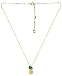 Giani Bernini Cubic Zirconia Pineapple Pendant Necklace in 18k Gold-Plated Sterling Silver, 16" + 2" extender, Created for Macy's