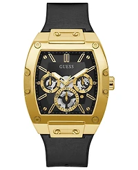 Guess Men's Black Leather & Silicone Flex Strap Watch 43mm